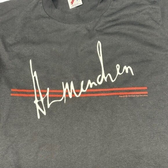 H.L. Henry Louis Mencken M Vintage Single Stitch T-Shirt Signature Author Retro - Picture 3 of 7